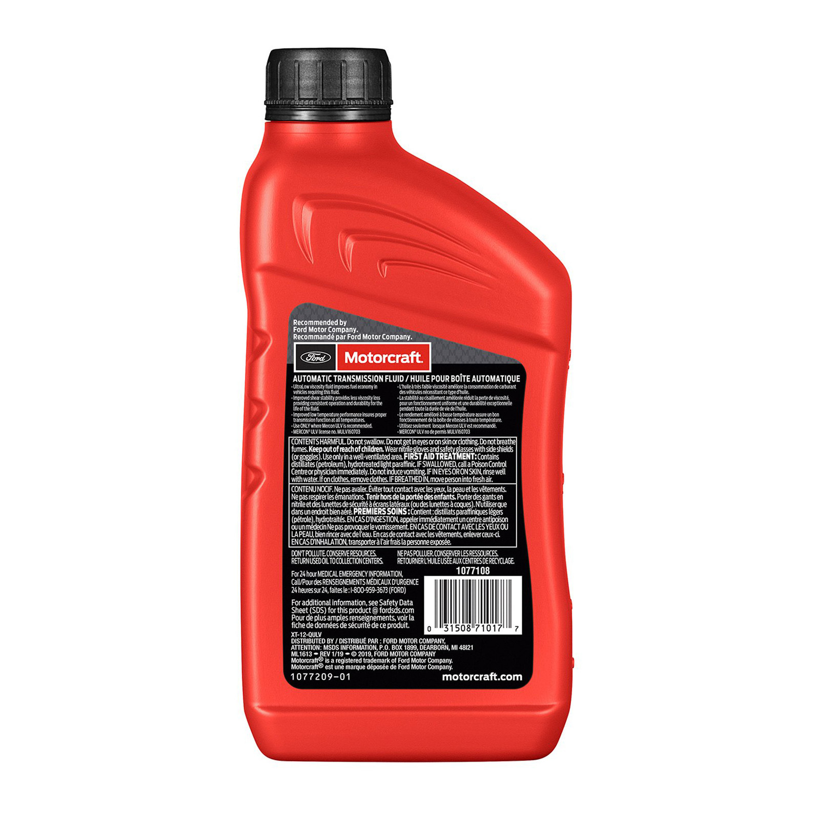 Genuine Ford Auto Transmission Fluid 946ml XT12QULV