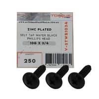 Self Tap Wafer Black Phillips Head Screws 10G X 3/4 Pack 250