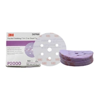 3M 30766 Hookit Purple Finishing Film Disc Dust Free 150mm/6in. P2000 50 Pack