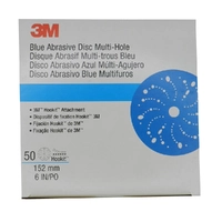 3M 36180 Hookit Blue Abrasive Multi Hole Disc 321U P320 150mm/6in. 50 Pack