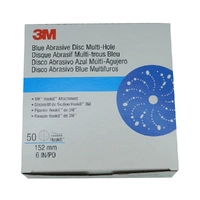 3M 36181 Hookit Blue Abrasive Multi Hole Disc 321U P400 150mm/6in. 50 Pack