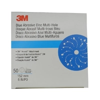 3M 36182 Hookit Blue Abrasive Multi Hole Disc 321U P500 150mm/6in. 50 Pack