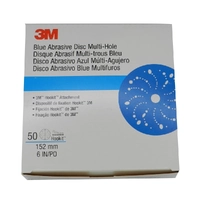 3M 36184 Hookit Blue Abrasive Multi Hole Disc 321U P800 150mm/6in. 50 Pack